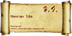 Havran Ida névjegykártya